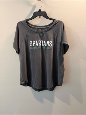 Nike Gray 'SPARTANS' Short Sleeve Tee with Teal Accent